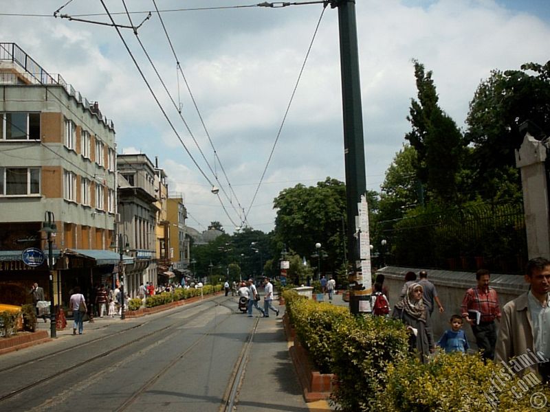 stanbul Sultanahmet tramvay yolu.
